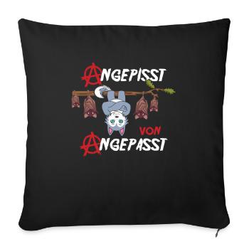 Angepisst von Angepasst Be Different Husky Hund - Sofakissenbezug 45 x 45 cm - Schwarz - Vorne