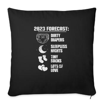 Grossesse - Housse de coussin décorative 45 x 45 cm - noir - Devant