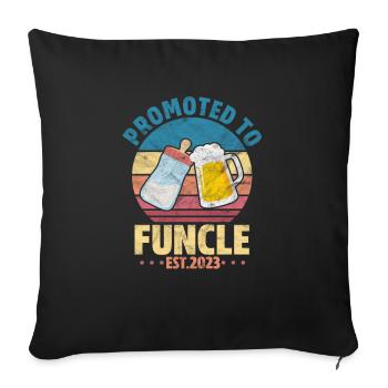 Oncle enceinte - Housse de coussin décorative 45 x 45 cm - noir - Devant
