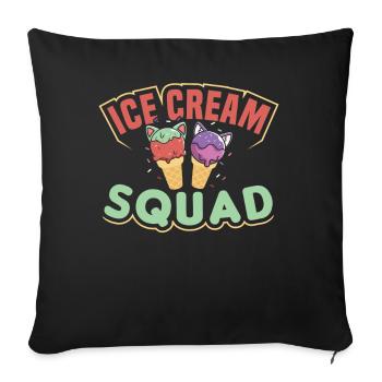 Troupe de crème glacée - Housse de coussin décorative 45 x 45 cm - noir - Devant