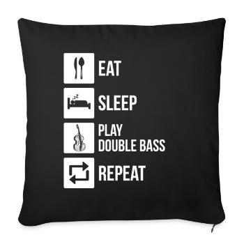 Double bass Double bass player Double bass player - Sofa pillowcase 17,3'' x 17,3'' (45 x 45 cm) - black - Front