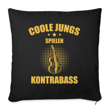 Kontrabass Kontrabassspieler Kontrabassist - Sofakissenbezug 45 x 45 cm - Schwarz - Vorne