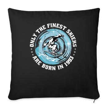 Skieur Skieur né 1993 Anniversaire Ski - Housse de coussin décorative 45 x 45 cm - noir - Devant