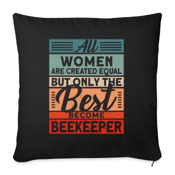 Funny beekeepers & bees - Sofa pillowcase 17,3'' x 17,3'' (45 x 45 cm) - black - Front