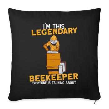 Funny beekeepers & bees - Sofa pillowcase 17,3'' x 17,3'' (45 x 45 cm) - black - Front