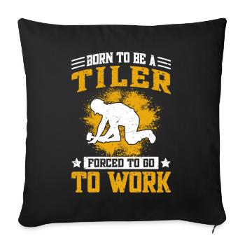 Funny tiling & tiling - Sofa pillowcase 17,3'' x 17,3'' (45 x 45 cm) - black - Front