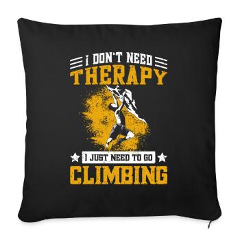 Escalade de bloc et d’escalade amusantes - Housse de coussin décorative 45 x 45 cm - noir - Devant