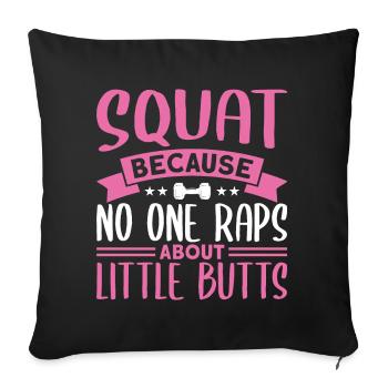 Squats Ensemble d’haltères Femmes Ensembles d’entraînement Gym Booty W - Housse de coussin décorative 45 x 45 cm - noir - Devant