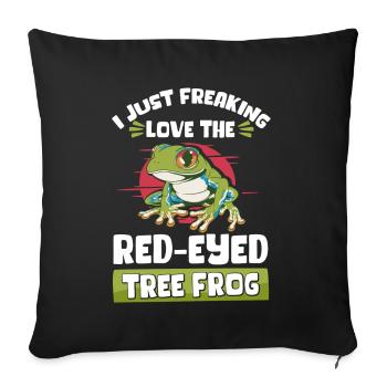 Grenouille aux yeux rouges Amphibiens Amphibiens - Housse de coussin décorative 45 x 45 cm - noir - Devant