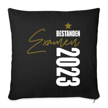 Examen 2023 bestanden - Sofakissenbezug 45 x 45 cm - Schwarz - Vorne
