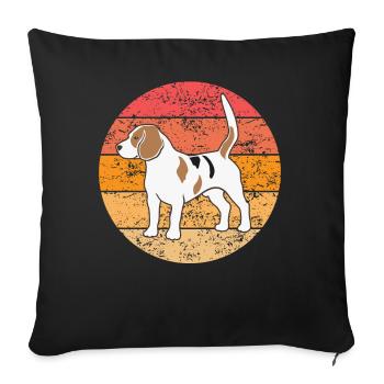 Beagle Hund Hundeliebhaber Retro Vintage Geschenk - Sofakissenbezug 45 x 45 cm - Schwarz - Vorne