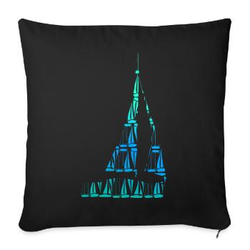 Sailing Sailboat Sailors - Sofa pillowcase 17,3'' x 17,3'' (45 x 45 cm) - black - Front
