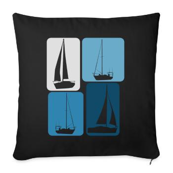 Sailing Boats Sailboat - Sofa pillowcase 17,3'' x 17,3'' (45 x 45 cm) - black - Front
