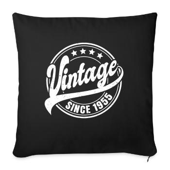 Vintage Since 1955 68th Birthday Gift - Sofa pillowcase 17,3'' x 17,3'' (45 x 45 cm) - black - Front