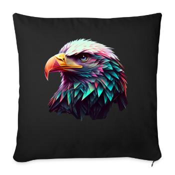 Conception polygonale cool avec un pygargue à tête blanche - Housse de coussin décorative 45 x 45 cm - noir - Devant