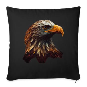 Conception polygonale cool avec un pygargue à tête blanche - Housse de coussin décorative 45 x 45 cm - noir - Devant