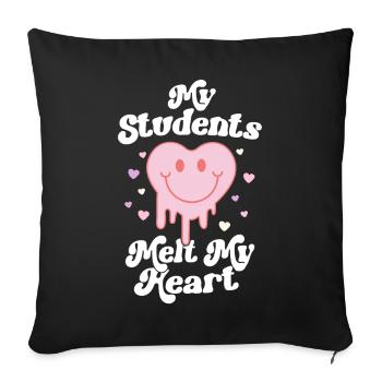 Retro Valentinstag Lehrer Meine Schüler schmelzen meine - Sofakissenbezug 45 x 45 cm - Schwarz - Vorne