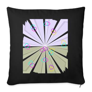 Heart Hearts Congratulations Birthday - Sofa pillowcase 17,3'' x 17,3'' (45 x 45 cm) - black - Front