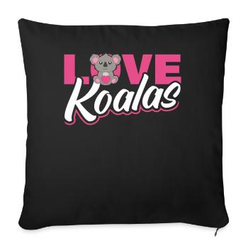 J’adore les koalas - Housse de coussin décorative 45 x 45 cm - noir - Devant