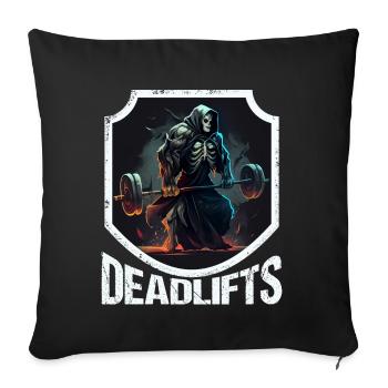 Deadlifts Gym Fitness Fun Workout - Sofa pillowcase 17,3'' x 17,3'' (45 x 45 cm) - black - Front