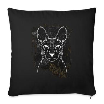 Goth Sphynx Cat Lover Hairless Feline Grunge Gothi - Sofa pillowcase 17,3'' x 17,3'' (45 x 45 cm) - black - Front
