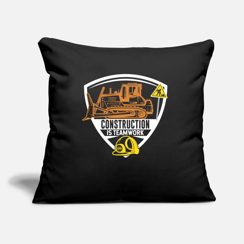 Construction work is teamwork Construction Teamwork Construction site Sofa pillowcase 17,3'' x 17,3'' (45 x 45 cm)