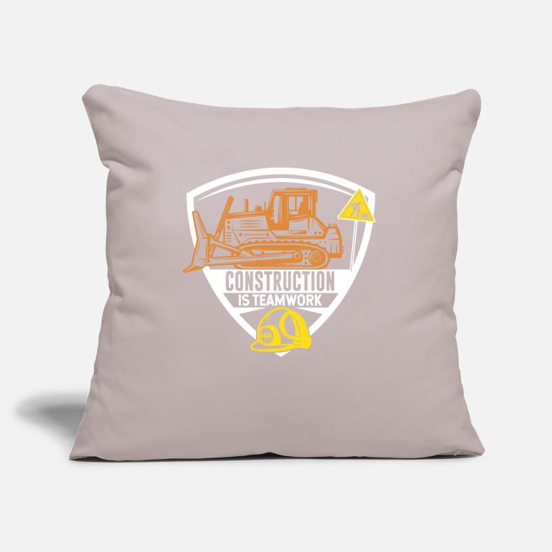 Construction work is teamwork Construction Teamwork Construction site Sofa pillowcase 17,3'' x 17,3'' (45 x 45 cm)