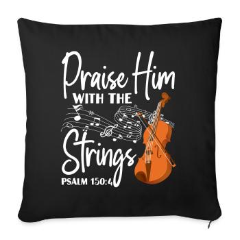 Violin Violinist Bible Quote Faith - Sofa pillowcase 17,3'' x 17,3'' (45 x 45 cm) - black - Front
