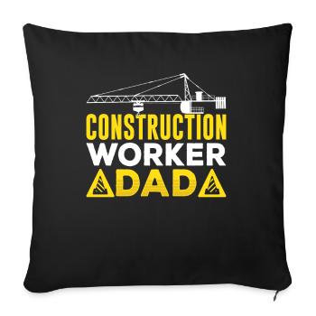 Construction Worker Father Teamwork Team Construction Site Construction - Sofa pillowcase 17,3'' x 17,3'' (45 x 45 cm) - black - Front