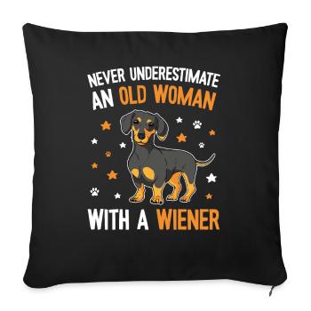 Maman teckel mignonne - Housse de coussin décorative 45 x 45 cm - noir - Devant