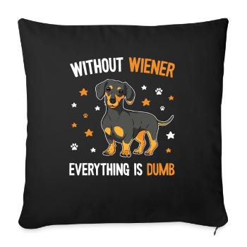 Maman teckel mignonne - Housse de coussin décorative 45 x 45 cm - noir - Devant