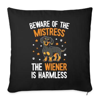 Maman teckel mignonne - Housse de coussin décorative 45 x 45 cm - noir - Devant
