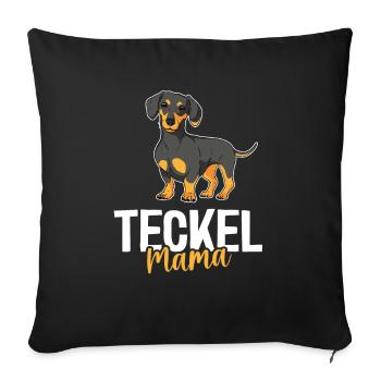 Maman teckel mignonne - Housse de coussin décorative 45 x 45 cm - noir - Devant