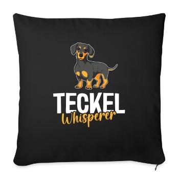 Maman teckel mignonne - Housse de coussin décorative 45 x 45 cm - noir - Devant