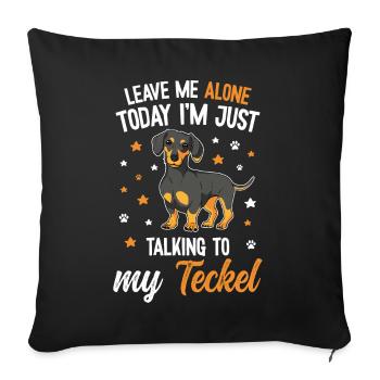 Maman teckel mignonne - Housse de coussin décorative 45 x 45 cm - noir - Devant