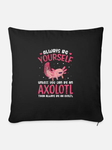 Axolotl Wassertier Wasser Geschenk - Sofakissenbezug 45 x 45 cm - Schwarz