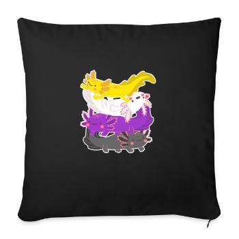 Axolotl - Sofa pillowcase 17,3'' x 17,3'' (45 x 45 cm) - black - Front