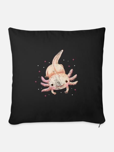 Axolotl Wassertier Wasser Geschenk - Sofakissenbezug 45 x 45 cm - Schwarz