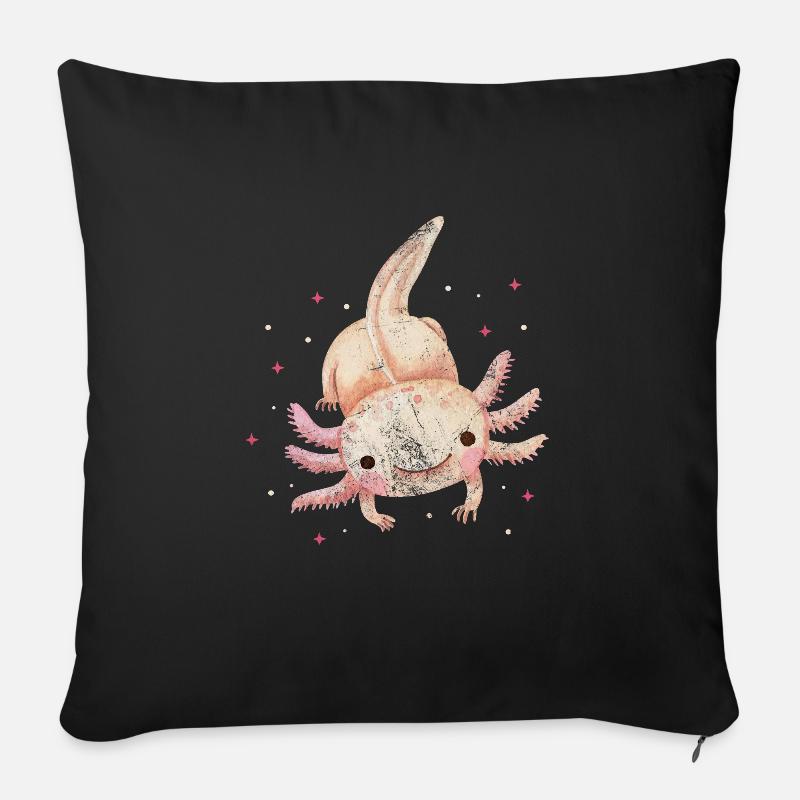 Axolotl Wassertier Wasser Geschenk - Sofakissenbezug 45 x 45 cm - Schwarz