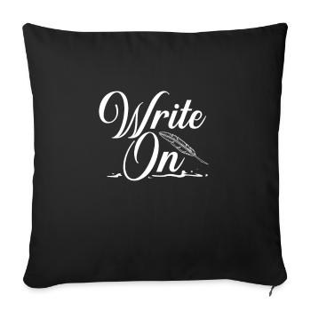author - Sofa pillowcase 17,3'' x 17,3'' (45 x 45 cm) - black - Front