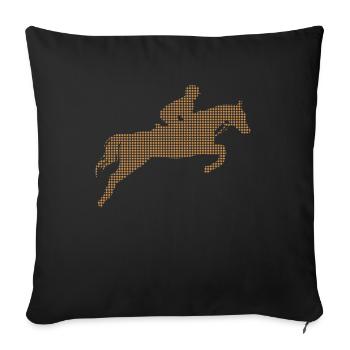 Riding horses - Sofa pillowcase 17,3'' x 17,3'' (45 x 45 cm) - black - Front