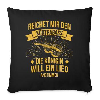 Kontrabass Kontrabassspieler Kontrabassist - Sofakissenbezug 45 x 45 cm - Schwarz - Vorne