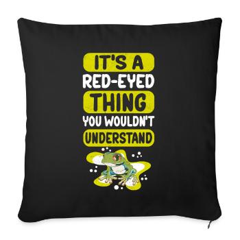 Rainette aux yeux rouges Grenouille Grenouille Cadeau - Housse de coussin décorative 45 x 45 cm - noir - Devant