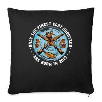Clay pigeons born 2012 birthday - Sofa pillowcase 17,3'' x 17,3'' (45 x 45 cm) - black - Front