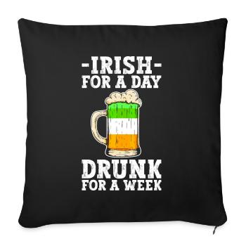 Irlande Irlandais drôle de dicton de la Saint-Patrick - Housse de coussin décorative 45 x 45 cm - noir - Devant