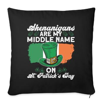Ireland Irish Leprechaun St Patrick's Day Funny - Sofa pillowcase 17,3'' x 17,3'' (45 x 45 cm) - black - Front
