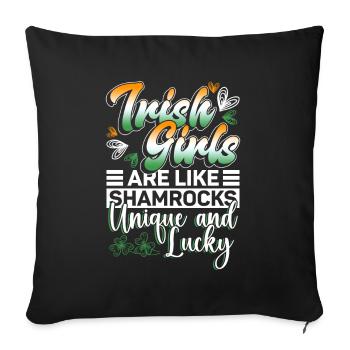 Irlande Irlandais drôle de dicton de la Saint-Patrick - Housse de coussin décorative 45 x 45 cm - noir - Devant