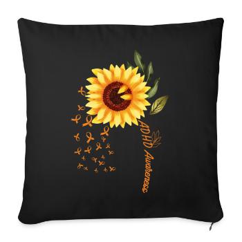 Sensibilisation au TDAH pour le Mois de la sensibilisation au TDAH - Housse de coussin décorative 45 x 45 cm - noir - Devant