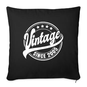 Vintage depuis 2005 Cadeau 18ème anniversaire - Housse de coussin décorative 45 x 45 cm - noir - Devant