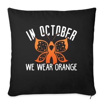 In October We Wear Orange For ADHD Awareness Month - Sofa pillowcase 17,3'' x 17,3'' (45 x 45 cm) - black - Front